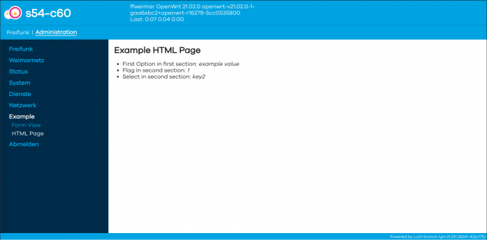 Example App HTML Page